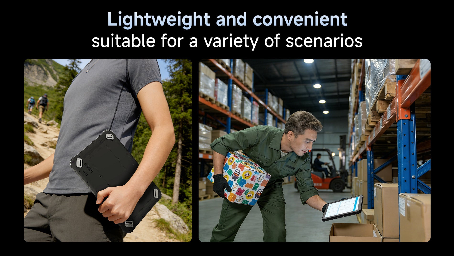 Arrvel I22J rugged tablet designed for portable use in warehouses, field work and outdoor applications