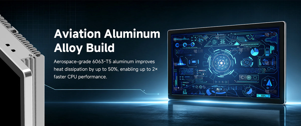 Arrvel K12L2 aluminum industrial panel PC with fanless heat-dissipation enclosure