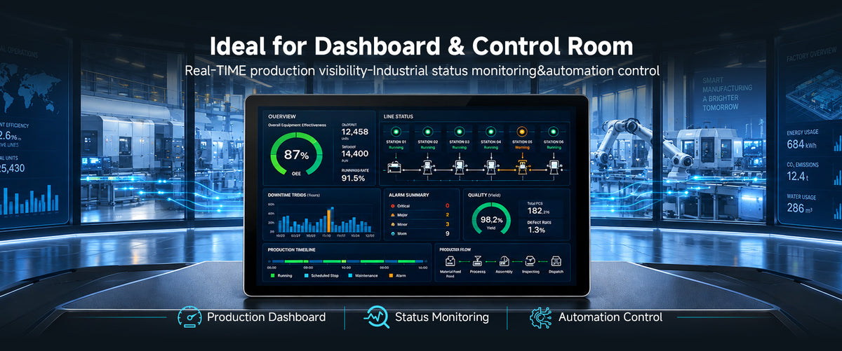 Arrvel K12L2 industrial panel PC for production dashboards, status monitoring and automation control