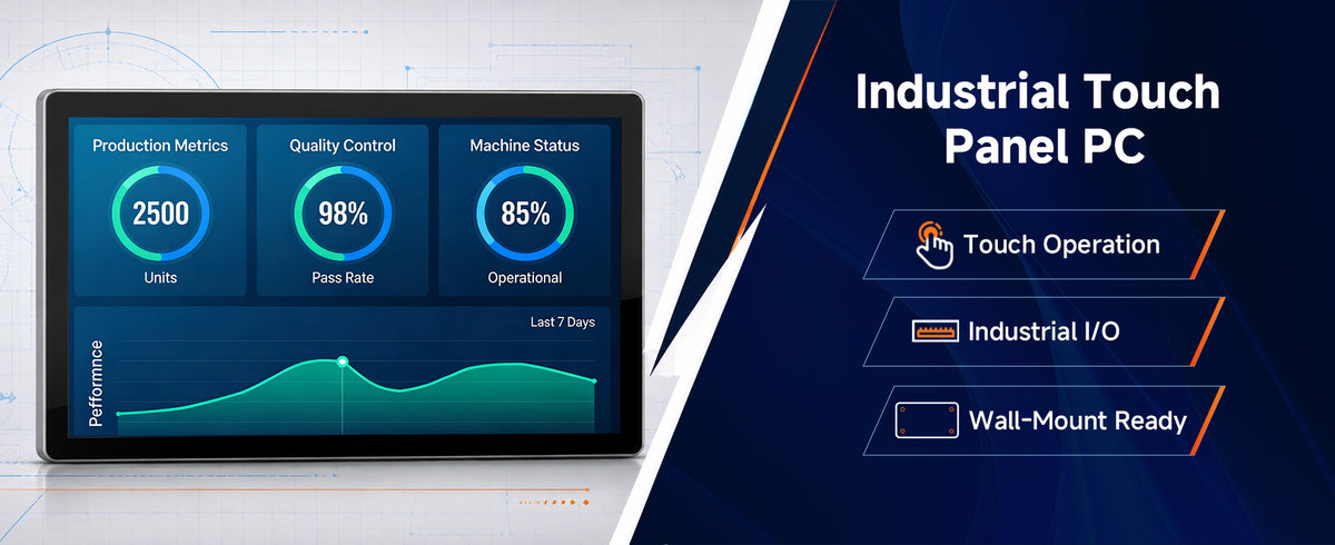 Arrvel K12L2 industrial touch panel PC with touch operation, industrial I/O and wall-mount support