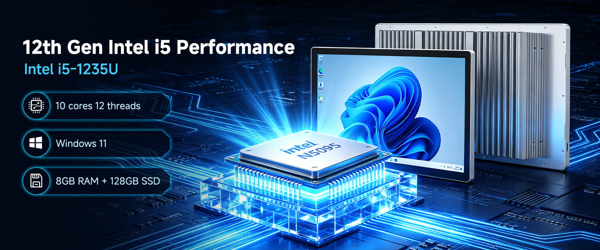 Arrvel K12L2 industrial panel PC with 12th Gen Intel Core i5-1235U, Windows 11 and 8GB RAM