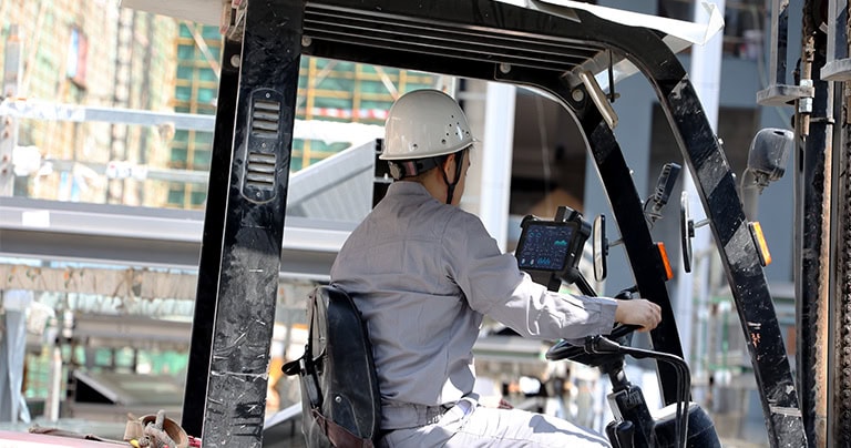 rugged forklift computer mounted in cab