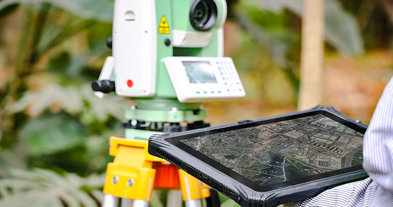 Tablet PC with GPS used for GIS mapping, field data collection and outdoor inspection workflows