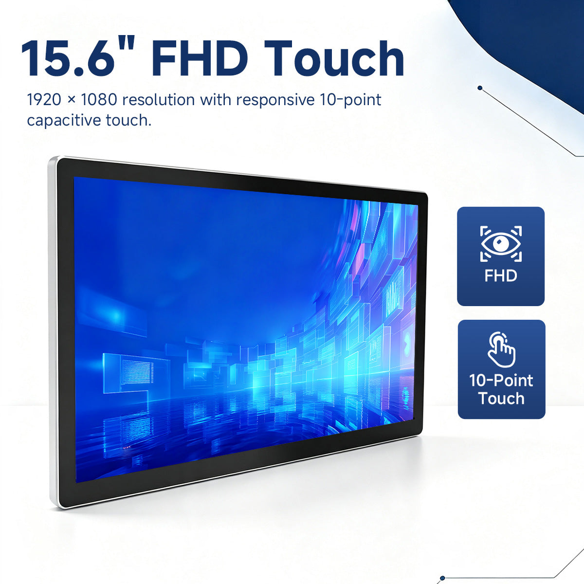 Arrvel A15L6 15.6-inch industrial panel PC with 1920 x 1080 Full HD display and 10-point capacitive touchscreen