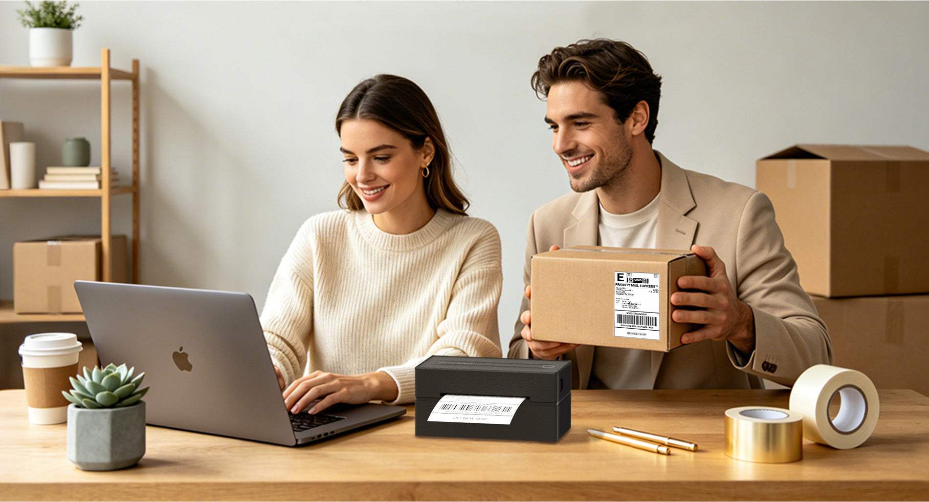 Arrvel A428T thermal label printer for printing package labels and shipping labels for small business and e-commerce orders