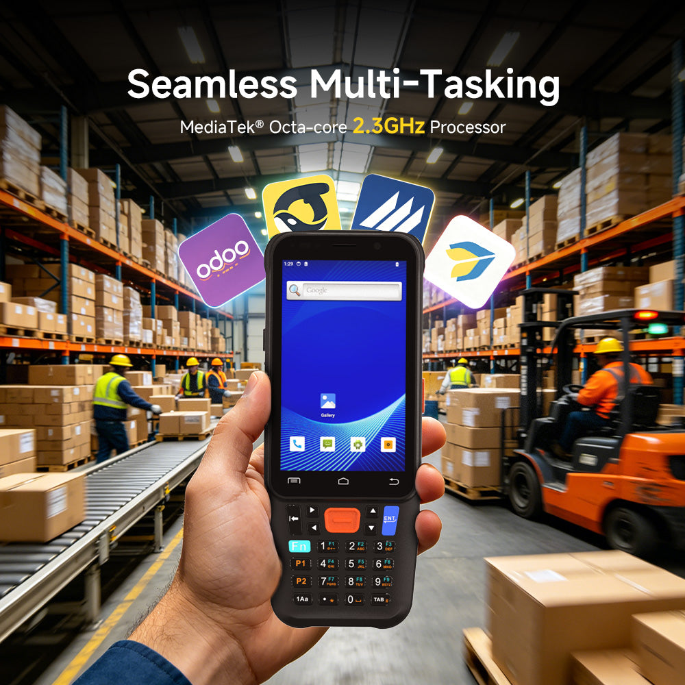 Arrvel F1 rugged PDA with MediaTek octa-core 2.3GHz processor for warehouse inventory and multitasking