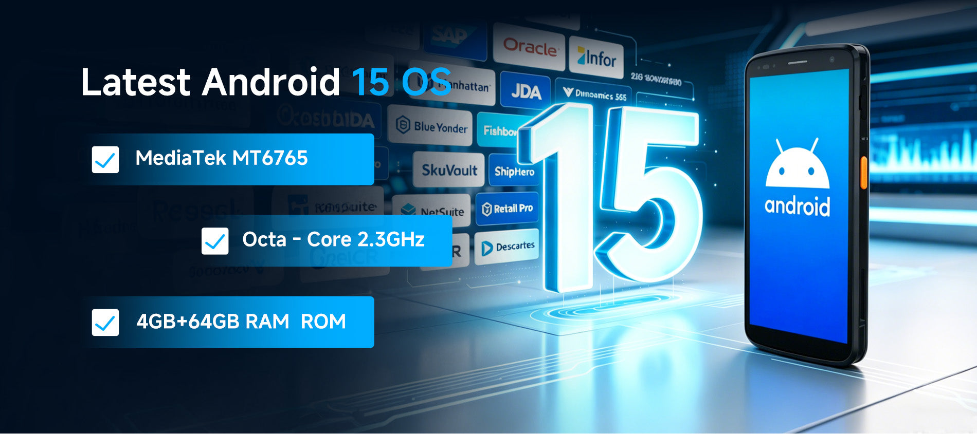 Arrvel F2 Android 15 rugged PDA with MediaTek MT6765 octa-core processor and 4GB RAM 64GB storage