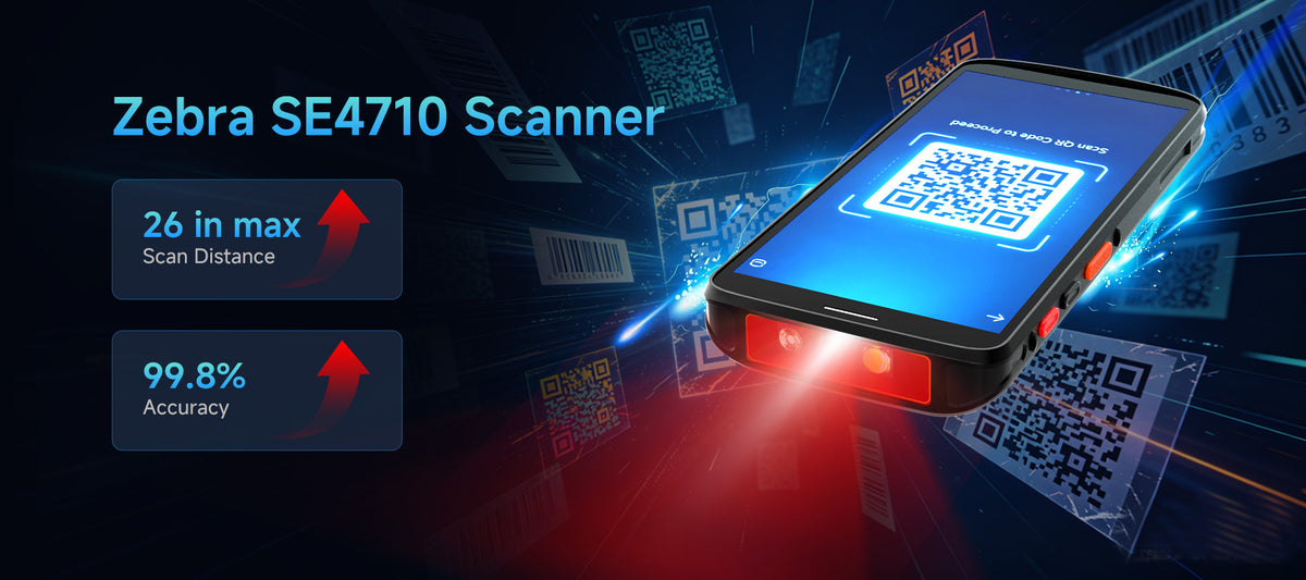 Arrvel F2 rugged barcode scanner with Zebra SE4710 1D and 2D QR code scanning for inventory management