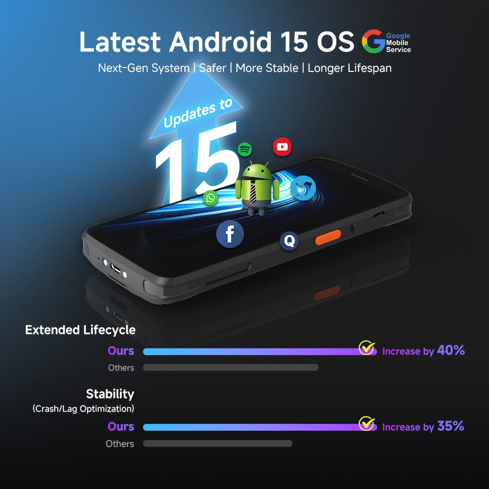 Arrvel F2 Android 15 rugged PDA with Google Mobile Services for enterprise and warehouse applications