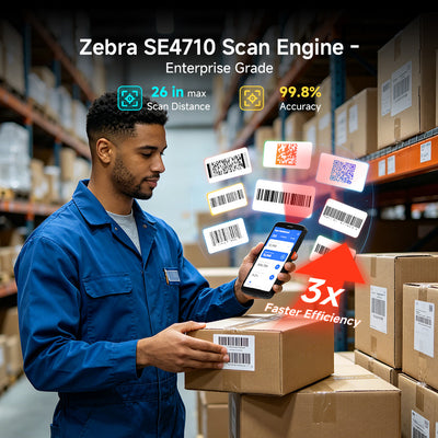 Arrvel F2 rugged PDA with Zebra SE4710 barcode scanner for fast and accurate warehouse barcode scanning