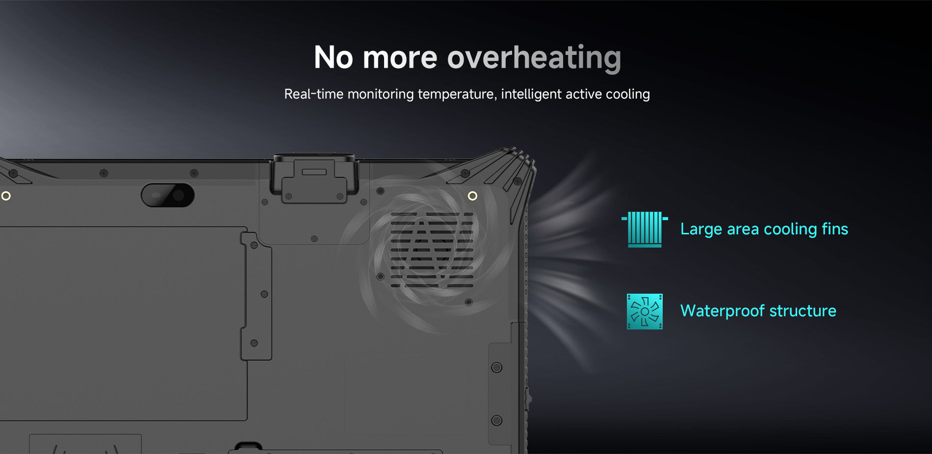 Arrvel I10J rugged Windows tablet with intelligent active cooling system