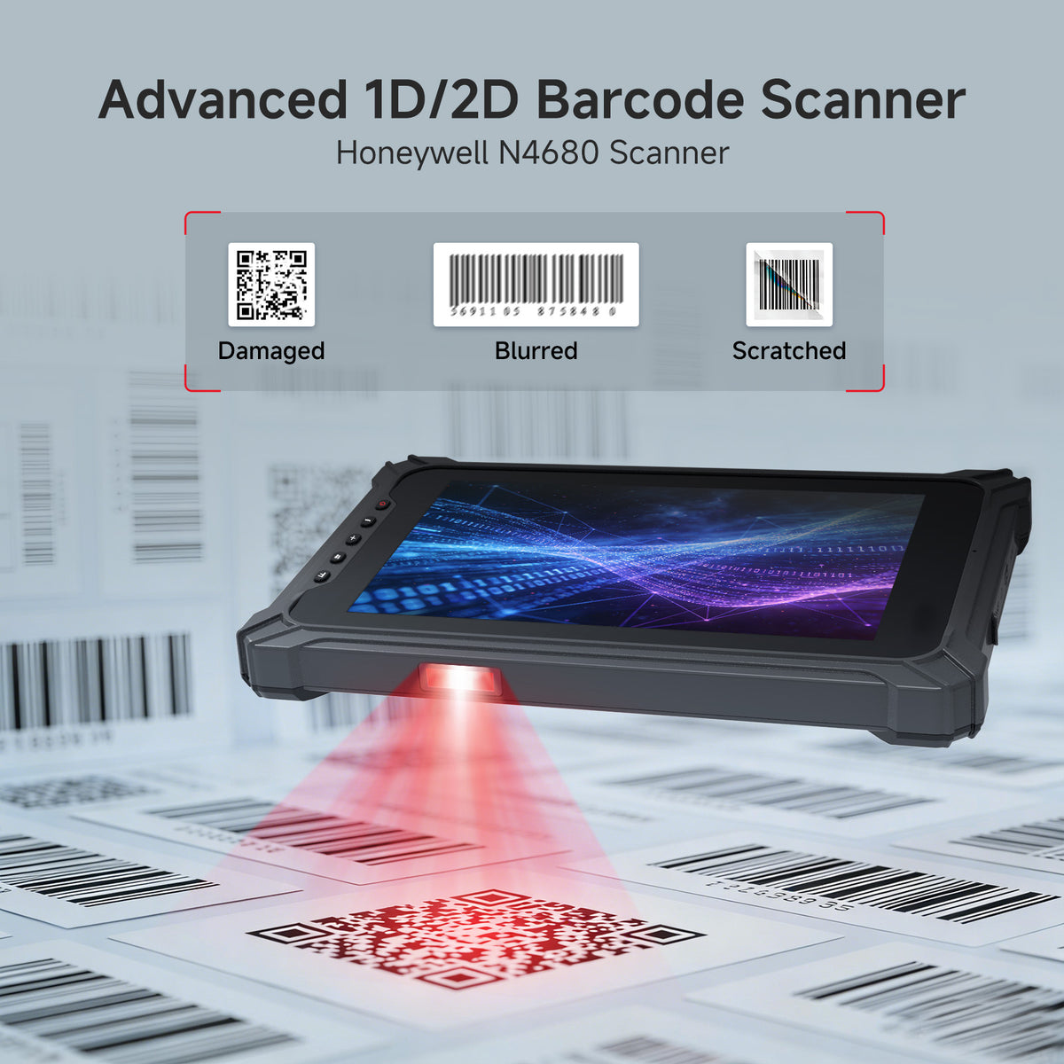 Arrvel I17J rugged tablet with Honeywell N4680 1D and 2D barcode scanner