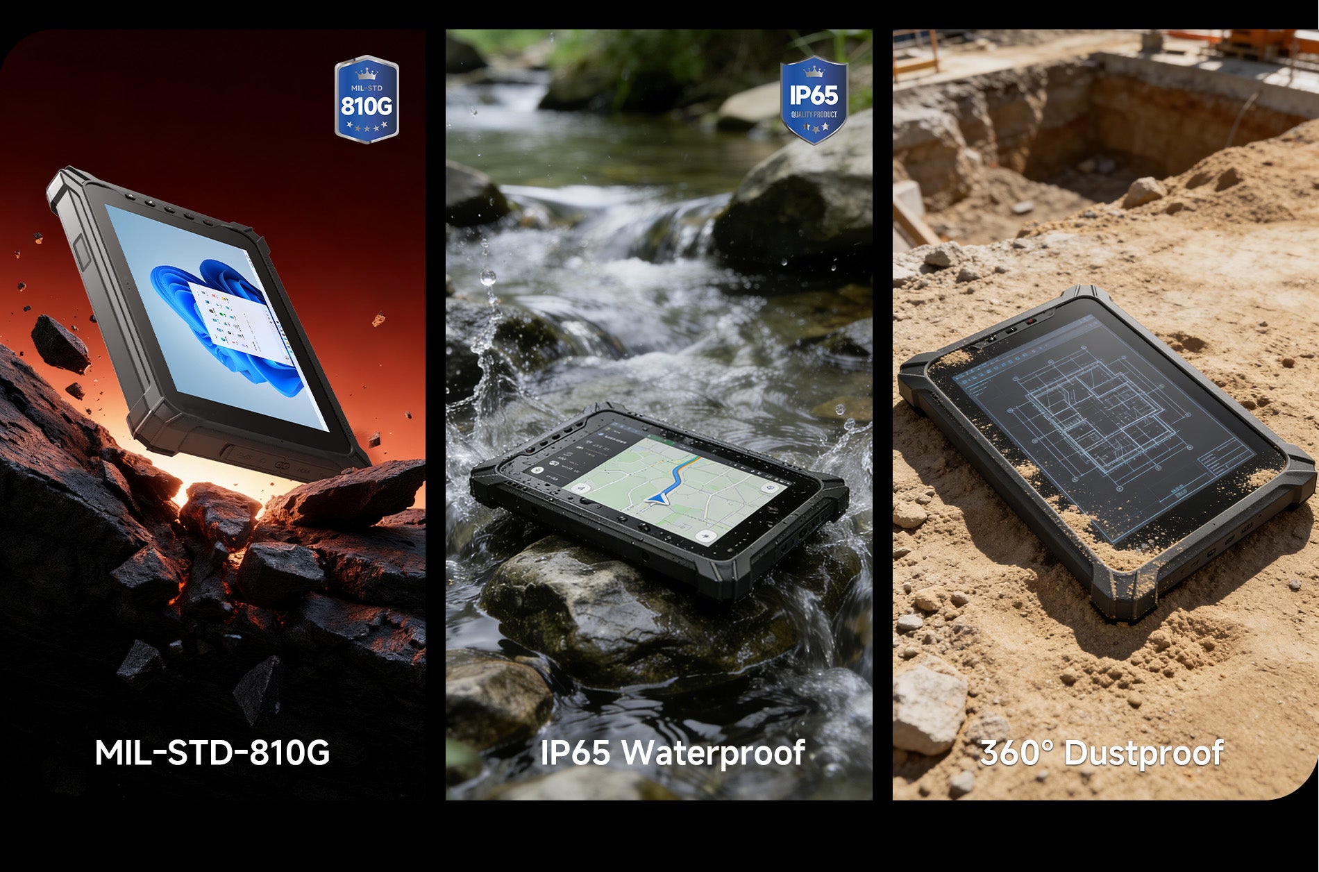 Arrvel I17J rugged tablet with IP65 protection and MIL-STD-810G rugged durability for demanding environments