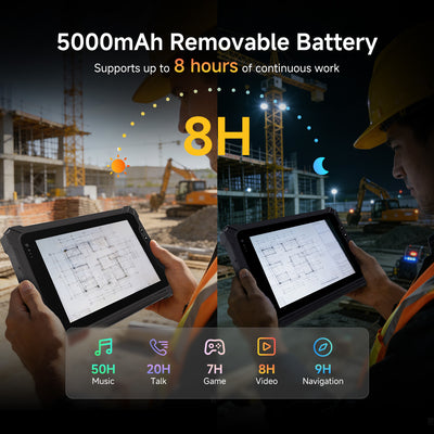 Arrvel I87J rugged tablet with 5000mAh removable battery for extended field operation