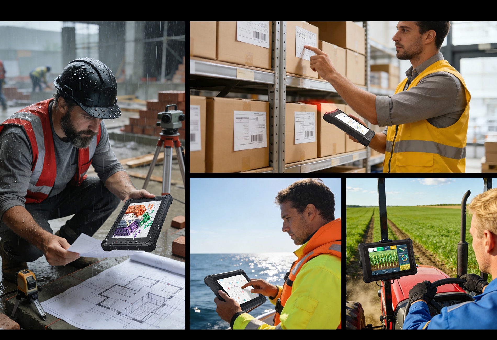 Arrvel I87J rugged Windows tablet for construction, warehouse inventory, field service and agricultural applications