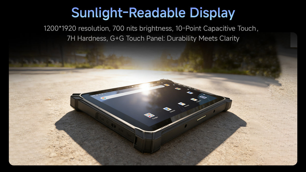Arrvel T17X rugged tablet with 700-nit sunlight-readable display, 1200 x 1920 resolution and 10-point capacitive touchscreen