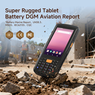 Arrvel T40 industrial rugged handheld PDA with CE FCC CCC and battery safety certifications