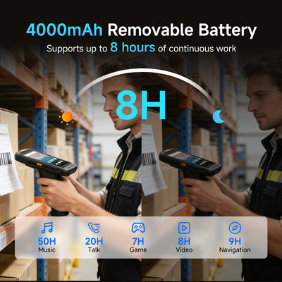 Arrvel T50C rugged handheld PDA with 4000mAh removable battery for warehouse and field operations