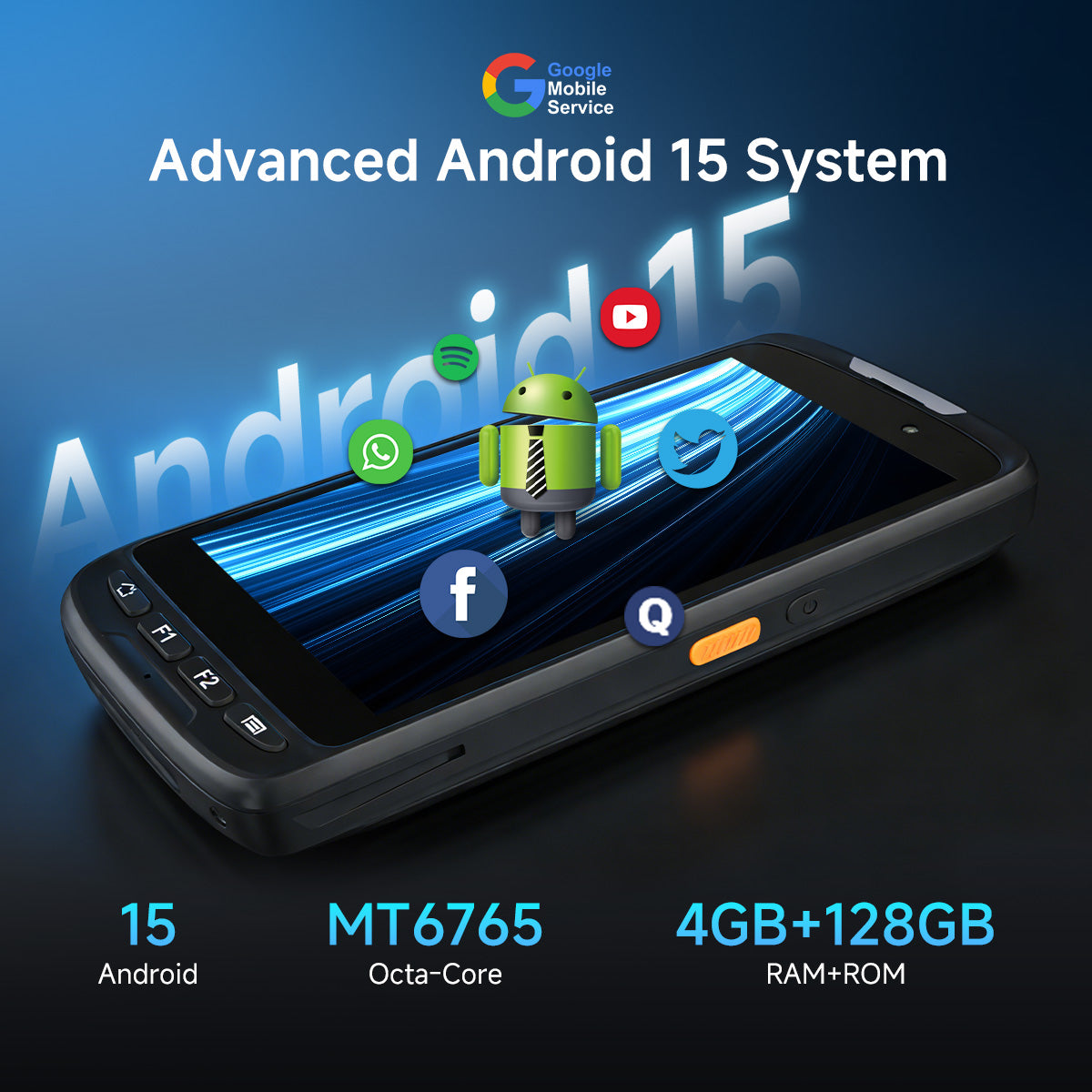 Arrvel T50C rugged handheld PDA with Android 15, MT6765 octa-core processor and 4GB RAM 128GB storage