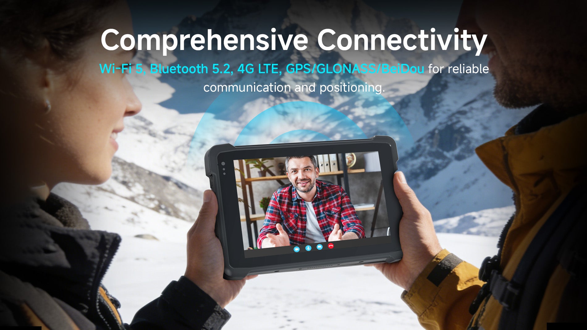 Arrvel T81X rugged tablet with Wi-Fi, Bluetooth, 4G LTE and GPS positioning for reliable mobile connectivity