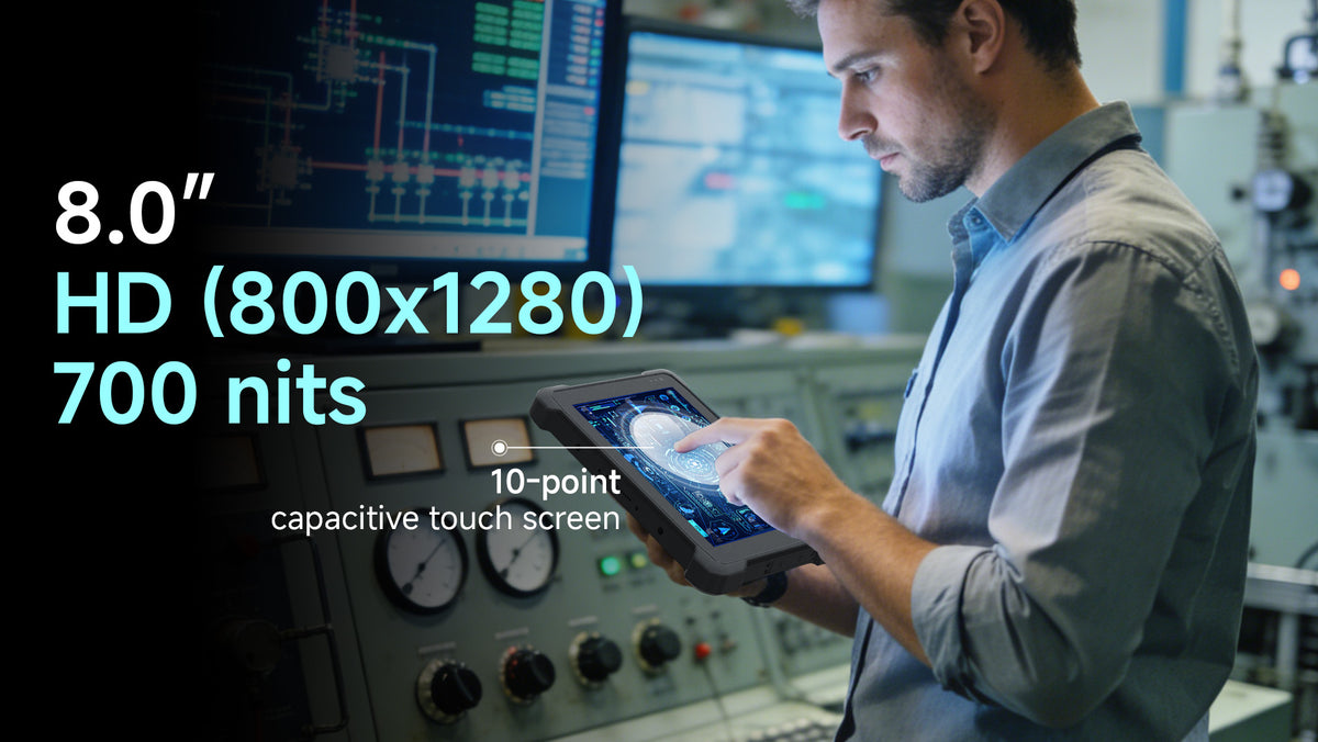 Arrvel T81X 8-inch rugged tablet with 800 x 1280 HD display, 700-nit brightness and 10-point capacitive touchscreen