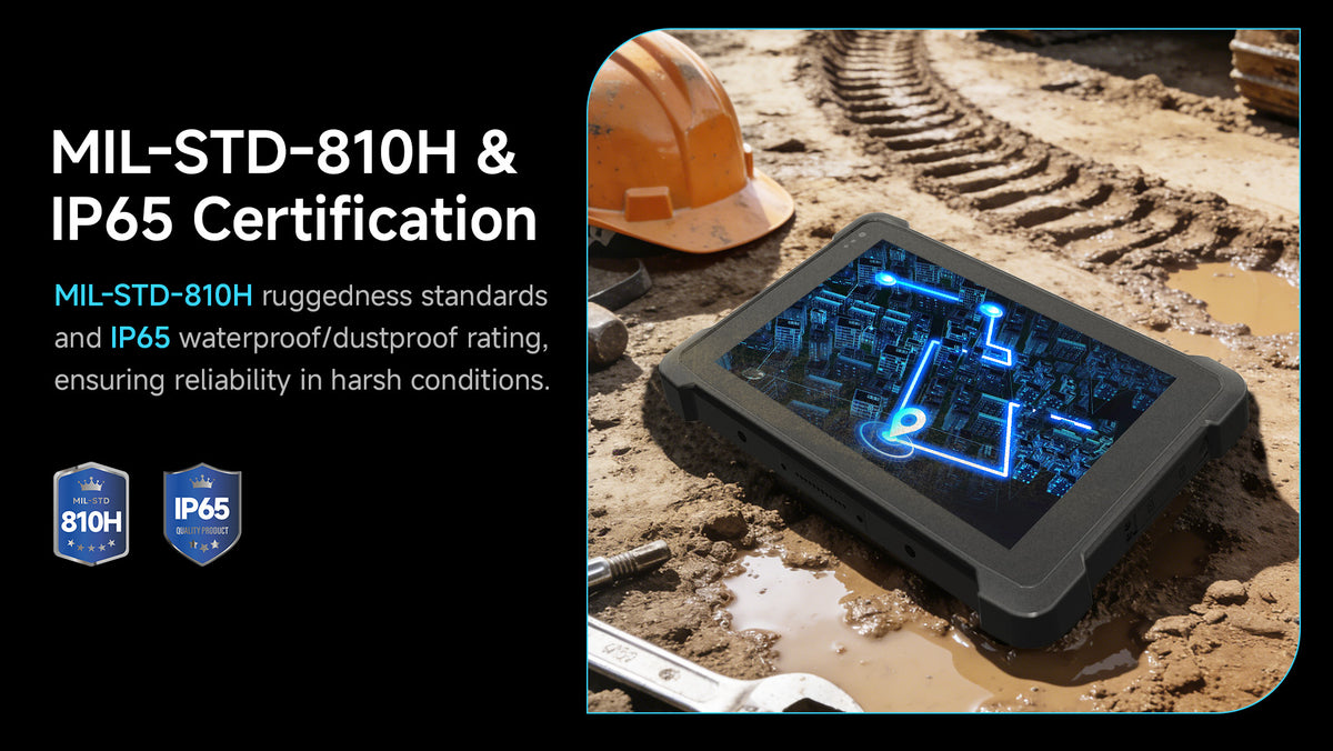 Arrvel T81X rugged Android tablet with IP65 protection and MIL-STD-810H durability for harsh industrial environments