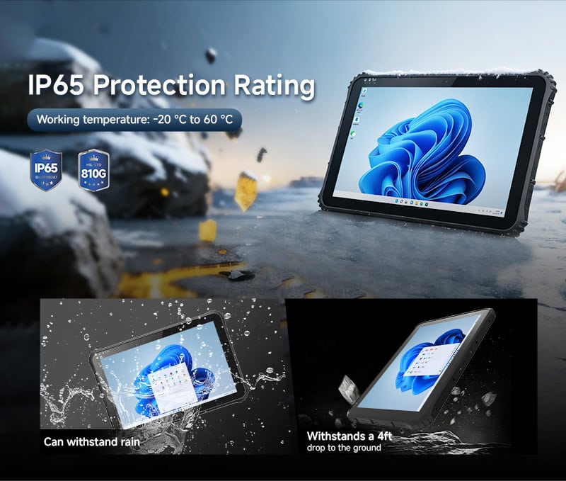 I22J 12.2-inch fully Rugged Windows Tablet, ip65 protection rating