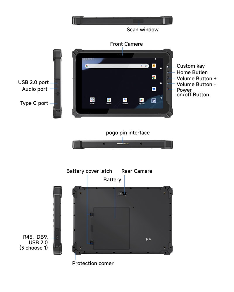 Appearance of the Arrvel Rugged Android Tablet T17X