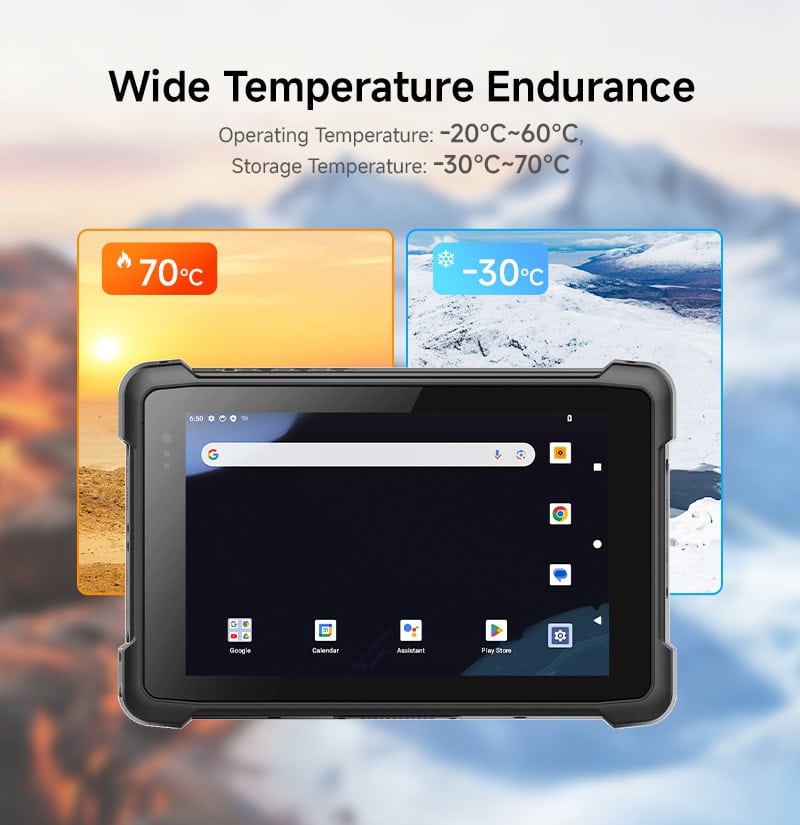 Wide Temperature Endurance（Operating Temperature: -20°C~60°C,Storage Temperature: -30°C~70°C）