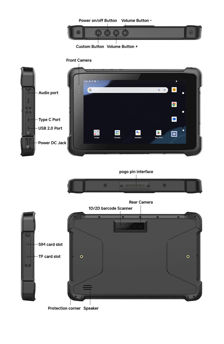 Appearance of the Arrvel Rugged Android Tablet T81X