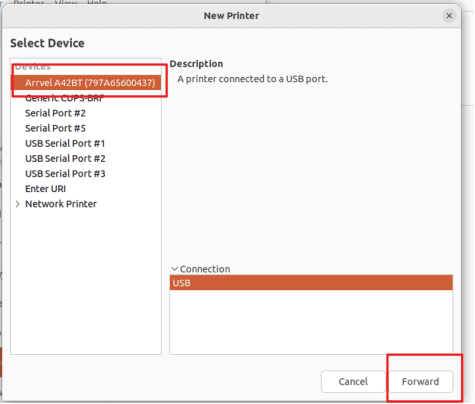 Select “Arrvel A42BT”, then click “Forward”