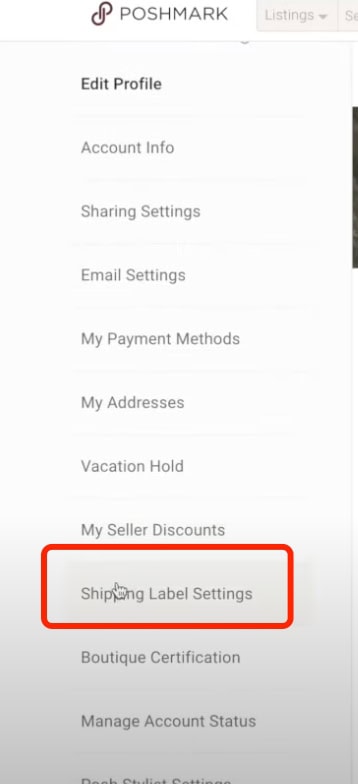 click "Shipping Label Settings".