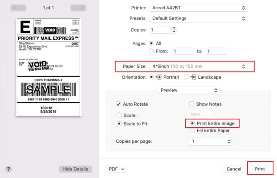 select "Print Entire Image"
