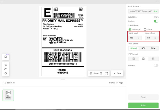 click “Print” to enter the print preview page.