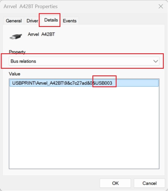 your computer might assign the printer USB003.