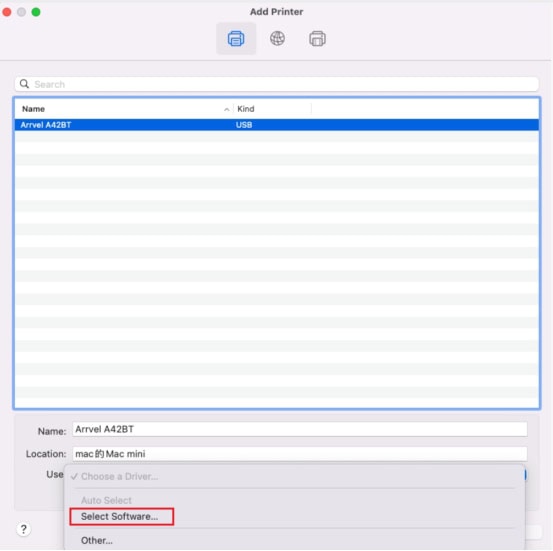 select "Select Software"