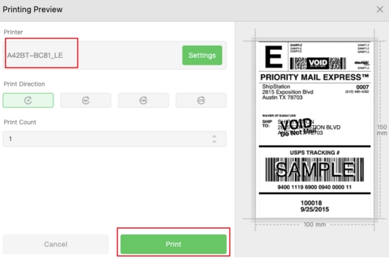 start printing your document