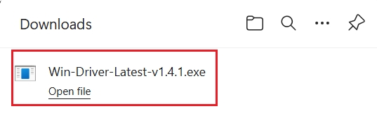 Double-click the downloaded .exe driver