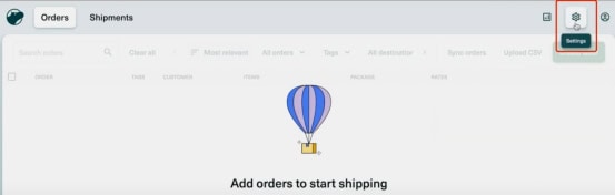 Click "Settings" in the top menu.