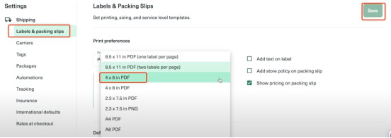 Click "Save" to apply the changes
