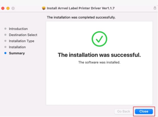 Installation was successful