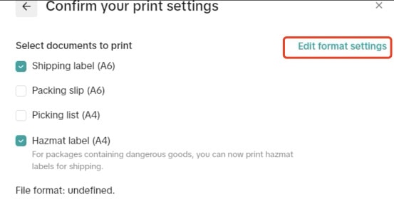 click “Edit format settings”