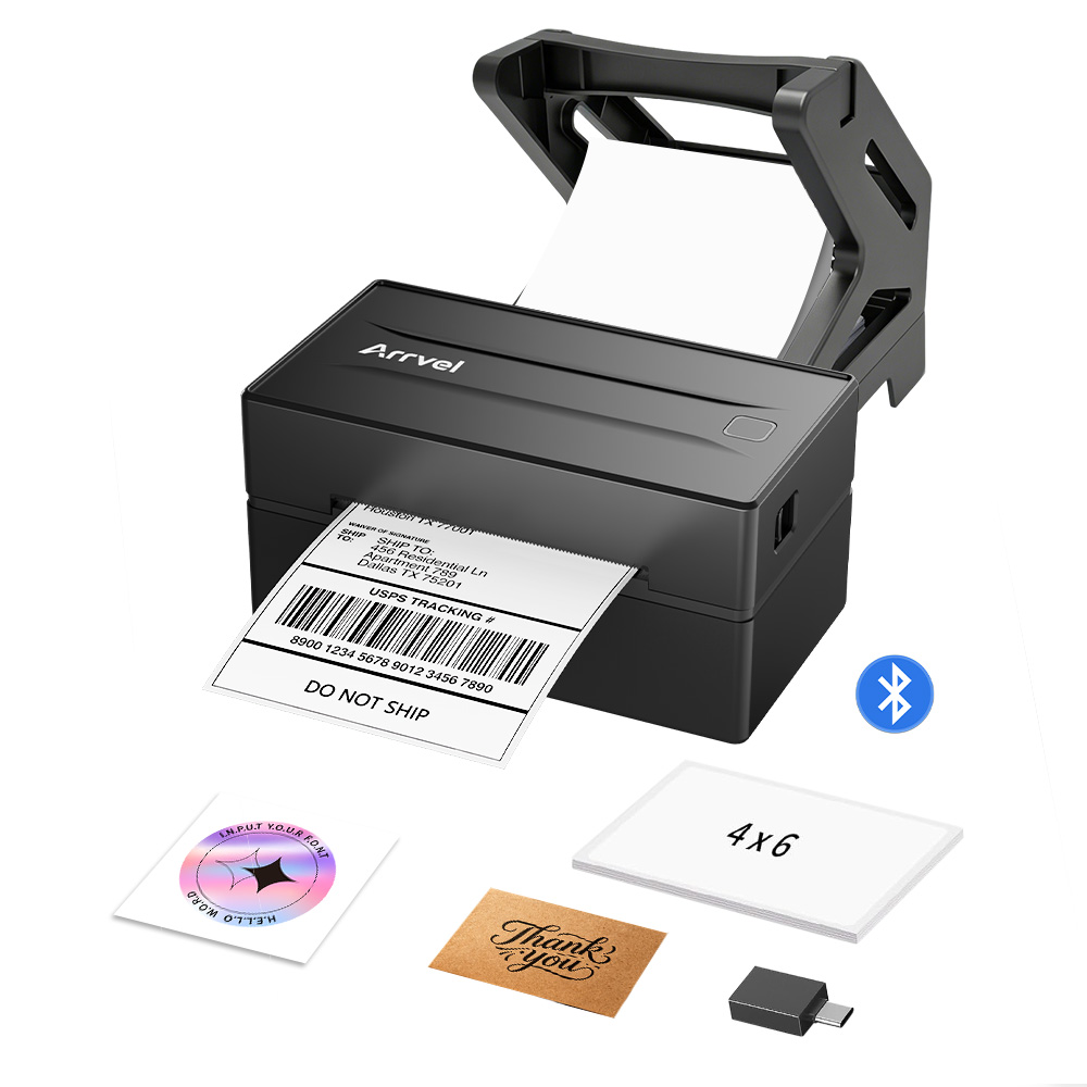 1 Arrvel A812B 4×6 Bluetooth Thermal Label Printer – Wireless Shipping Printer for Small Business, iPhone Android Windows Mac Linux - الصورة 1