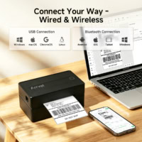 Arrvel A812B shipping label printer supporting USB connection for Windows Mac ChromeOS Linux and Bluetooth for Android iOS tablet