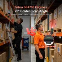 ⁦F1 Rugged Handheld PDA with Zebra  Barcode Scanner,Android15 Scanner Device IP65⁩ - الصورة ⁦3⁩