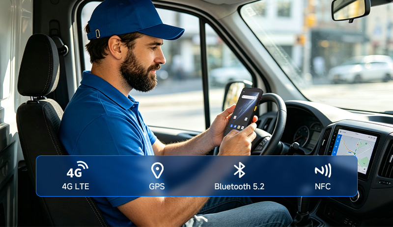 MC51S rugged handheld PDA with 4G LTE, GPS, Bluetooth 5.2 and NFC for vehicle and field service