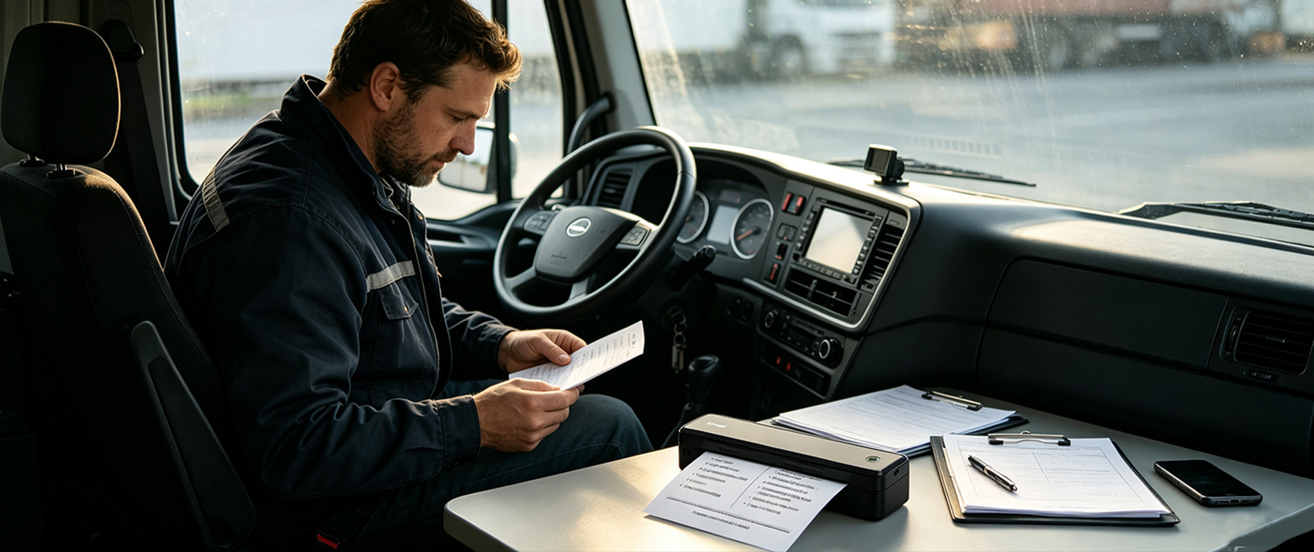 Portable thermal printer for field service technicians logistics and delivery