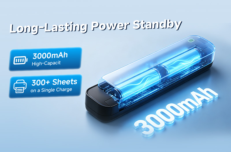 3000mAh rechargeable portable thermal printer battery