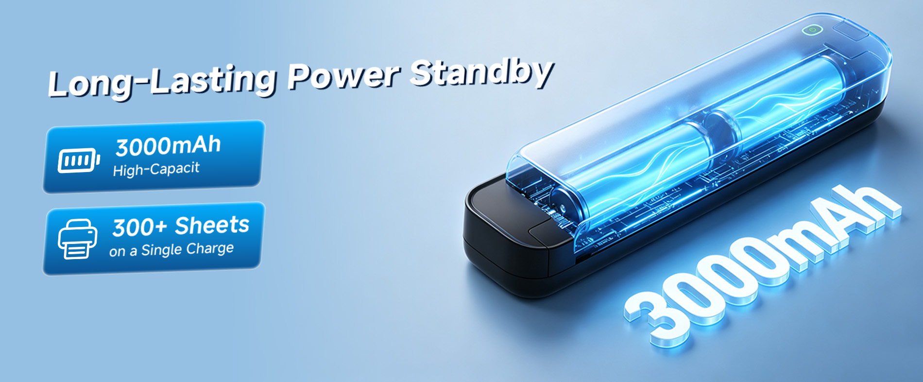 3000mAh battery portable thermal printer