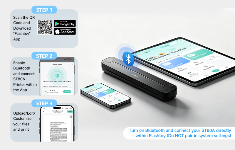 FlashToy Bluetooth app for portable thermal printer